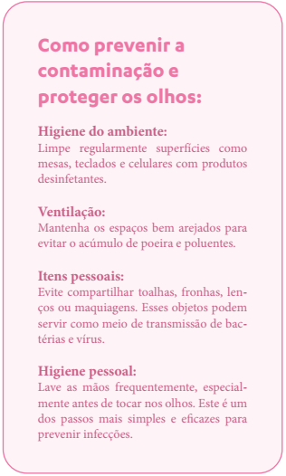 A importância de ambientes limpos e dos itens pessoais para a saúde ocular